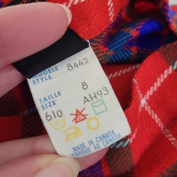 Free With Purchase - 80's bright tartan skirt knee length fluorescent plaid - Picture 9 of 12